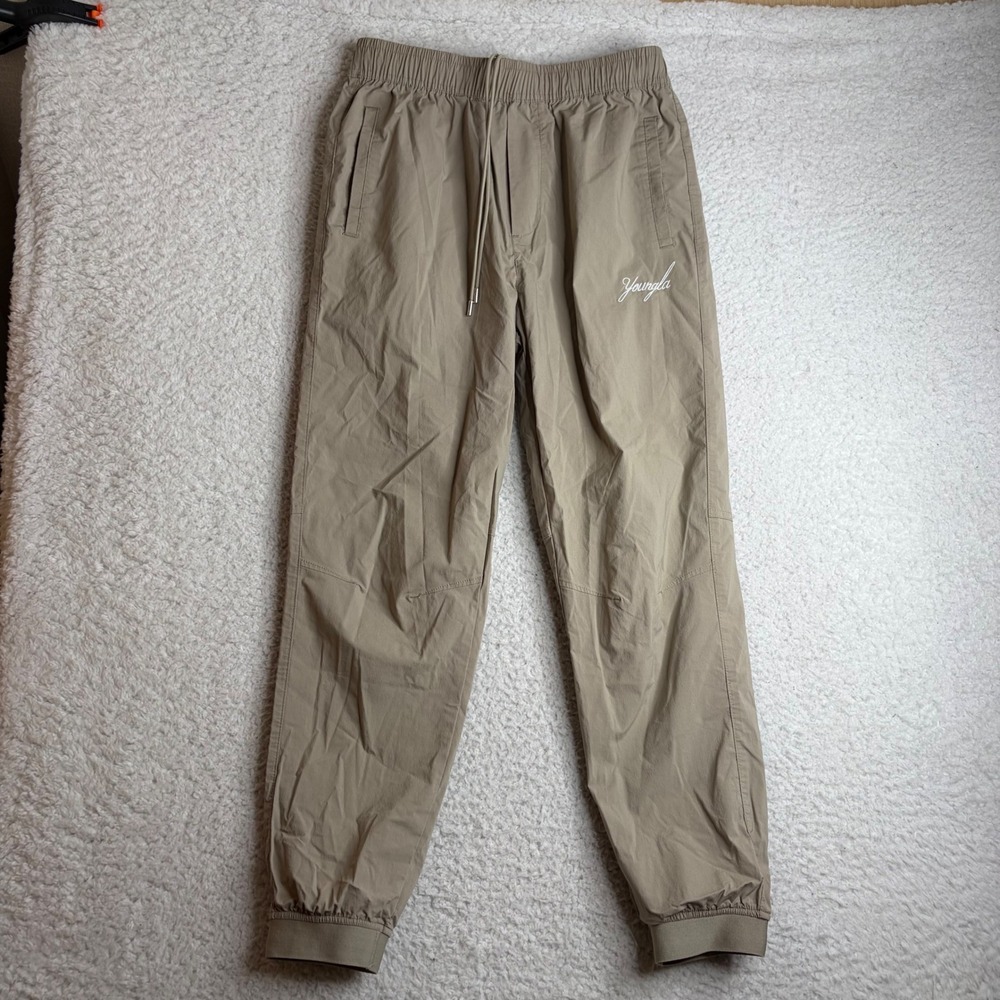 YoungLA Airwave Joggers Tan Khaki Mens Medium Model 225 YLA2963 Pants
